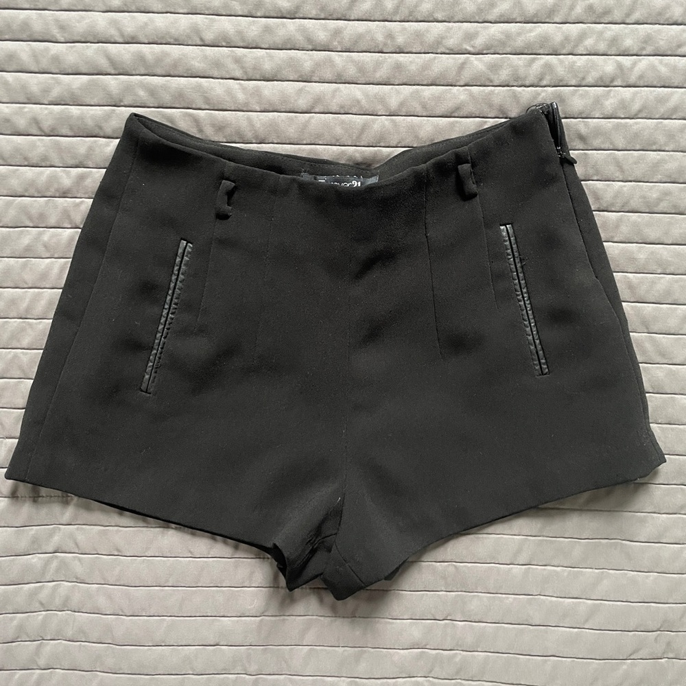 black trouser shorts